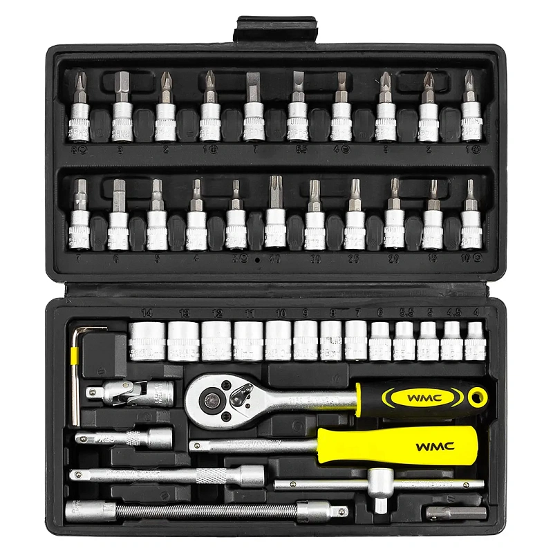 Набор инструментов 46 пр. 1/4'', 6-гр., 4-14 мм WMC TOOLS WMC-2462-5