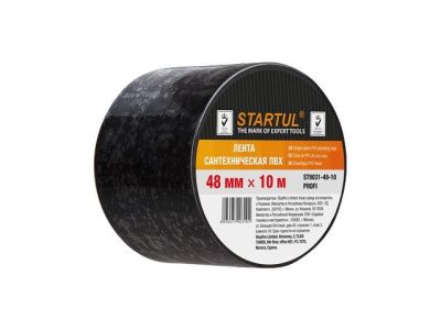 Лента сантехническая ПВХ 48ммх10м черная STARTUL PROFI ST9031-48-10