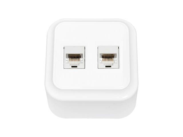 Розетка 2-ая компьютерная, открытая, белая, Пралеска, Bylectrica РК216-005