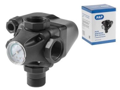 Реле давления для насоса с манометром A&P AP03A04