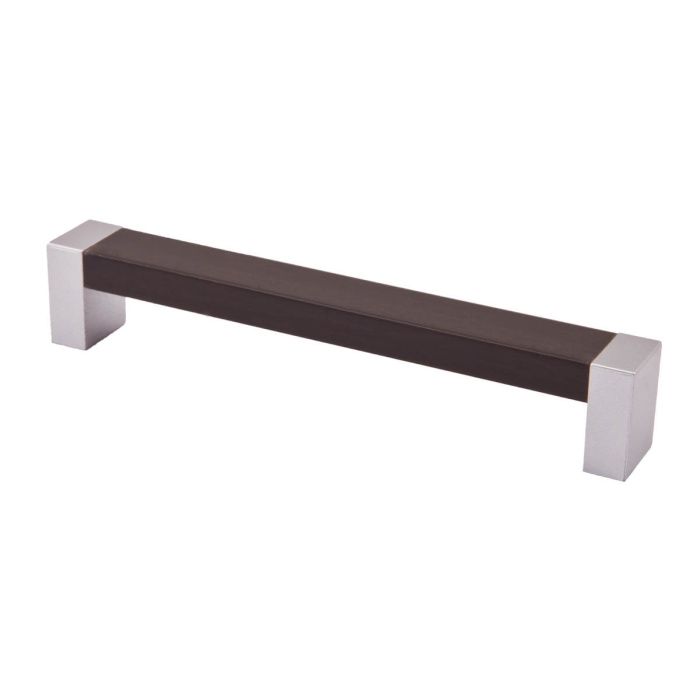 Ручка меб. скоба пластик. PS18/C18 128 металлик+венге AKS 52201