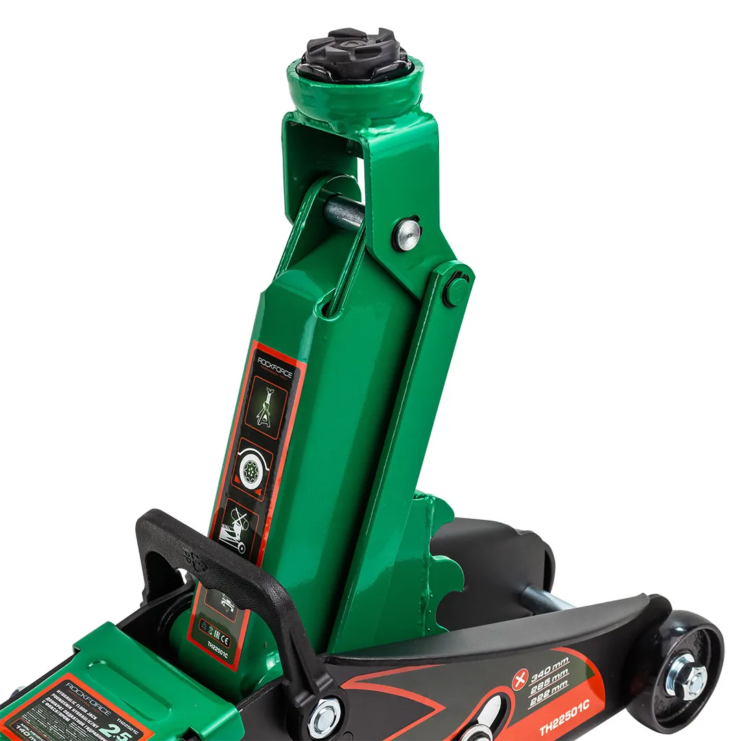 Домкрат подкатной гидравлический 2,5 т с фиксацией, 140-387 мм, в кейсе с резиновой накладкой RockForce RF-TH22501C кейс