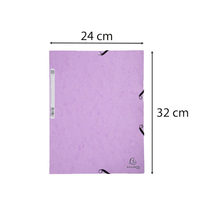 Папка на резинках "Aquarel", А4, 15 мм, картон, фиолетовый