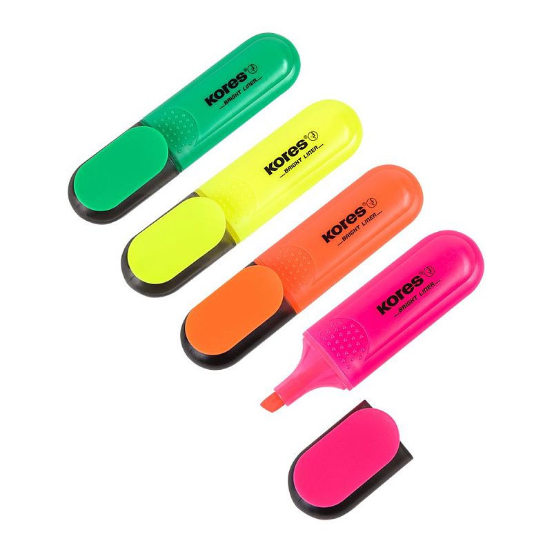 Набор текстовых маркеров "Bright Liner", 4 шт, ассорти