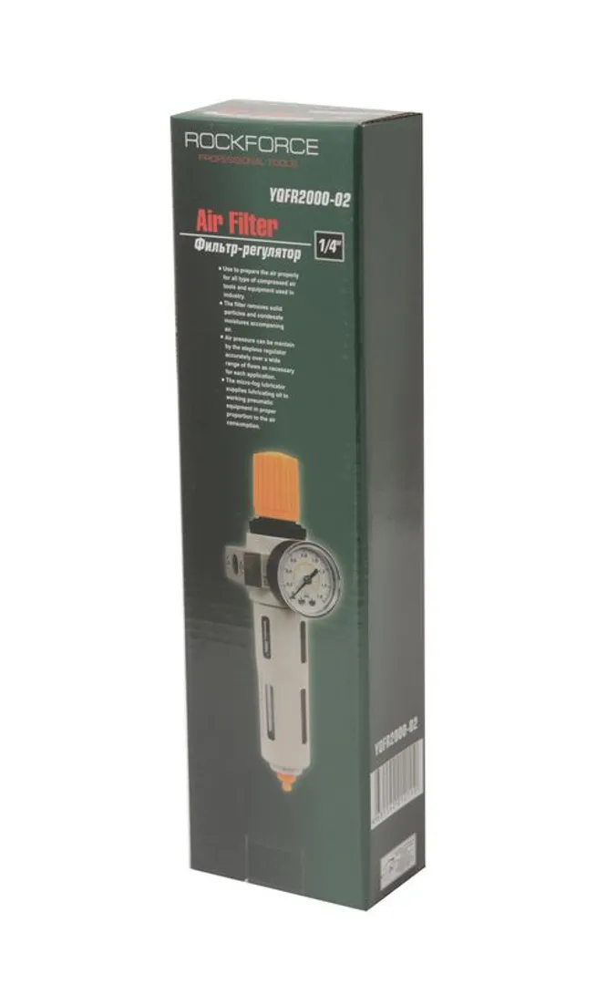 Фильтр-регулятор с индикатором давления для пневмосистемы 1/4'' RockForce RF-YQFR2000-02