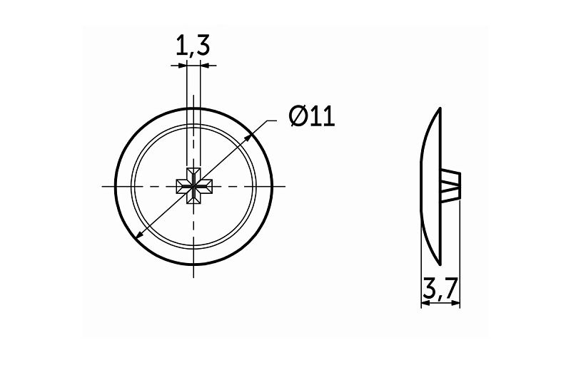 Заглушка пластик к шурупам белый, 02, упак.-40шт., PL 39263