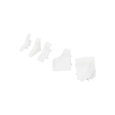Комплект ПВХ аксессуаров к плинтусу узкому S белый AKS 129975