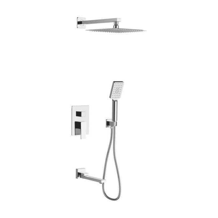 Душевая система встраиваемая со смесителем с изливом и тропическим душем, латунь, хром Ledeme L2478-2