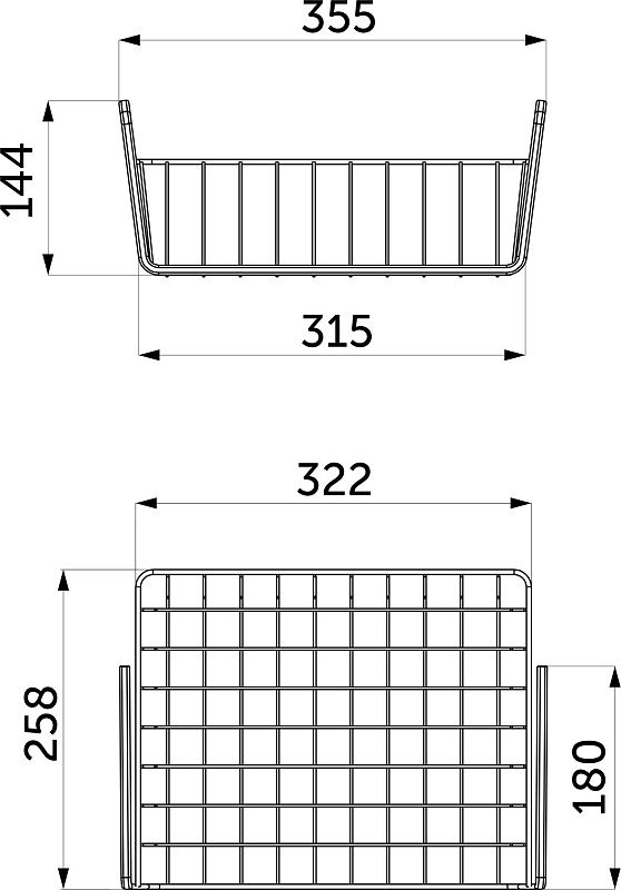 Корзина подвесная, черный AKS 123879