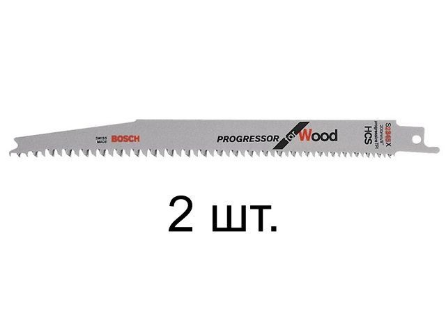 Пилка сабельная по дереву S2345X, 2 шт., пропил прямой, тонкий, аккуратный и чистый рез Bosch 2608654403