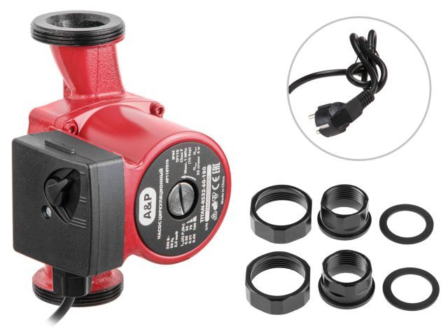 Насос циркуляционный Titan-RS32-60-180, 55-100 Вт, 3300 л/ч, 6 м A&P AP118T010