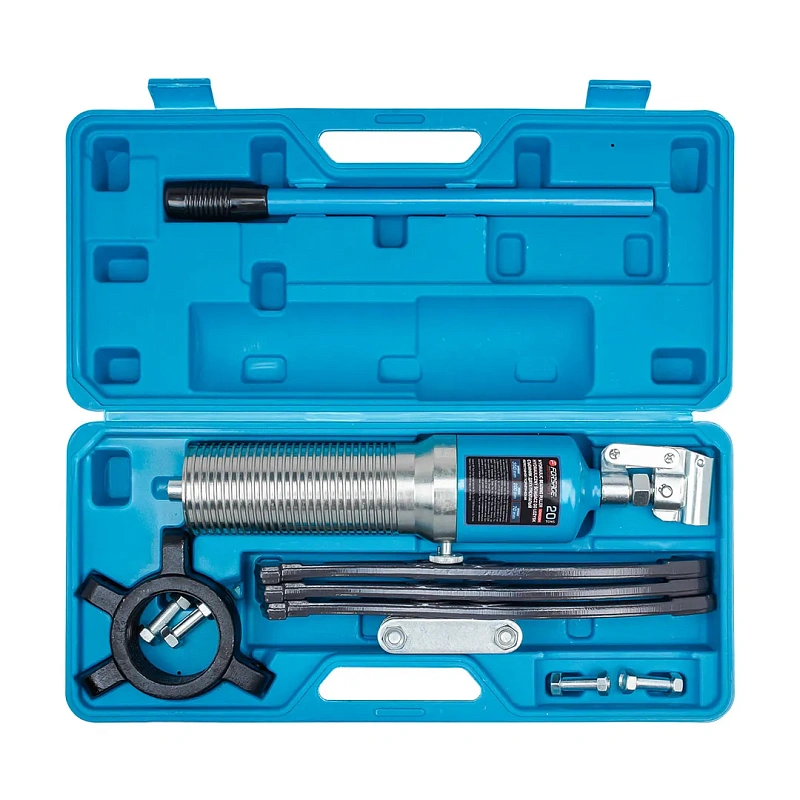 Съемник двух-трехлапый переставной гидравлический 20 т, Øзахвата 100-350 мм, глубина захвата 205 мм, ход штока 70 мм, в кейсе Forsage F-6590620H