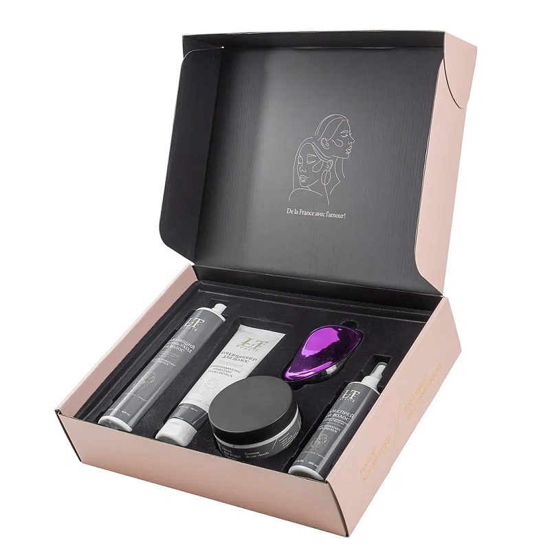 Набор, Увлажняющий шампунь-уход для волос, увлажняющий кондиционер для волос, скраб для кожи головы, крем-спрей для волос+расческа для волос, подарок La and Te beaute LT-7R