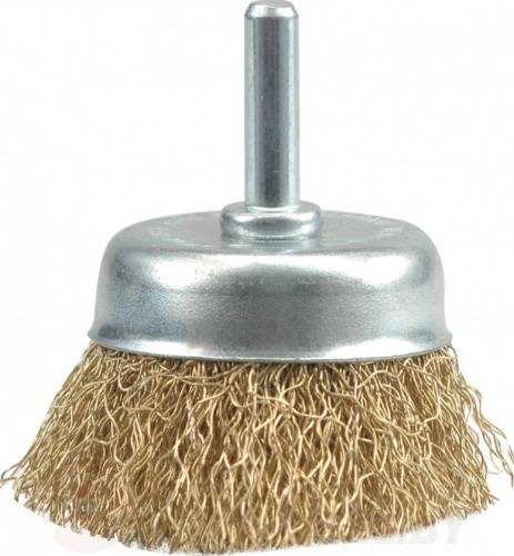 Щётка-крацовка чашечная мягкая 75 мм со стержнем Vorel 06988
