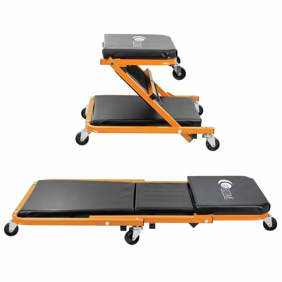 Стул-лежак трансформер подкатной на 6-ти колесах 460х410х360 мм/910х410х120 мм, max нагрузка 150/120кг FORSTIME FT-11412