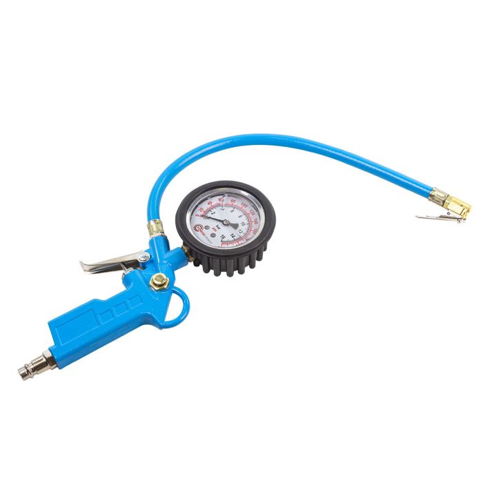 Пистолет для подкачки шин с аналоговым манометром и шлангом, 0-16bar, манометр заполнен глицирином ForceKraft FK-2370G
