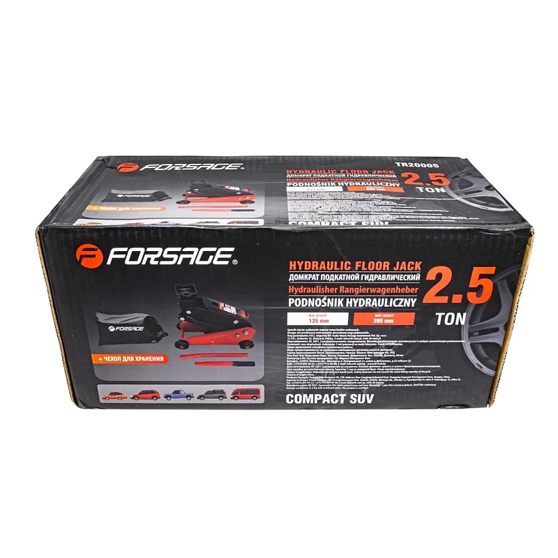 Домкрат подкатной гидравлический ''Компакт'' 2,5 т, 135-395 мм, для кроссоверов и микроавтобусов Forsage F-TR20005