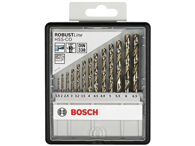 Набор сверл по металу Robust Line HSS-Co 13 шт 1,5-6,5 мм Bosch 2607019926