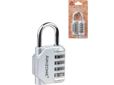 Замок навесной кодовый, серебро, ARIZONE 32-428002