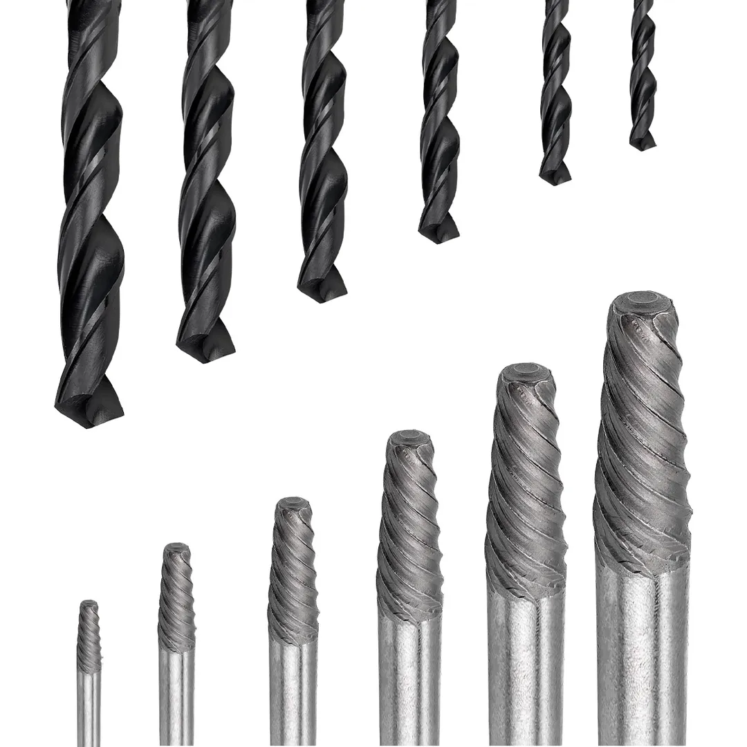 Набор экстракторов для извлечения заломанных болтов/гаек в комплекте со сверлами 12 пр Forsage F-924U12B