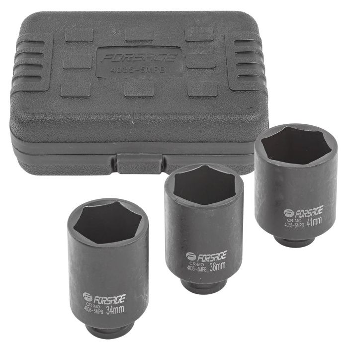 Набор головок ударных глубоких 3 пр.1/2", 6-гр. Forsage F-4035-5MPB