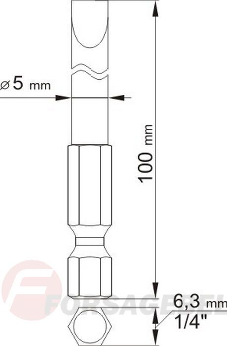 Биты 4,0 мм, 5,0 мм 1/4''х100 мм 2 шт. S2 HRC58-62 Yato YT-0484