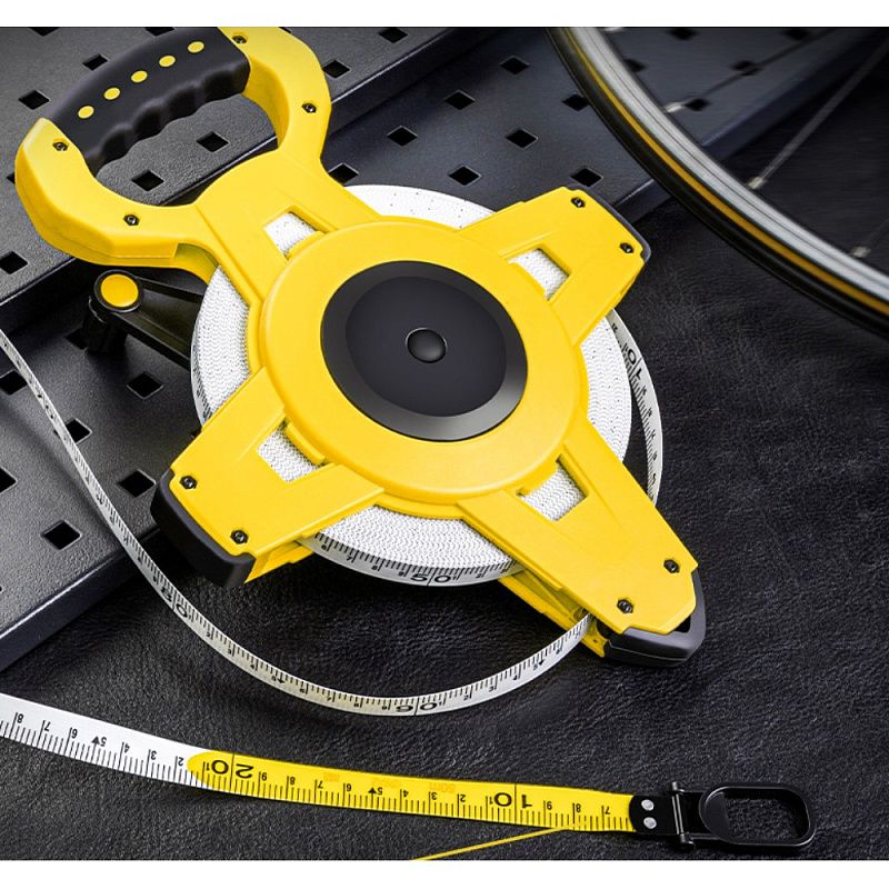 Мерная лента Deli YS DL98050B, 50 м х 12,5 мм, открытый корпус, желтый, черный