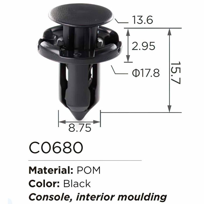Клипса для крепления внутренней обшивки а/м GM пластиковая 100 шт Forsage C0680(GM)
