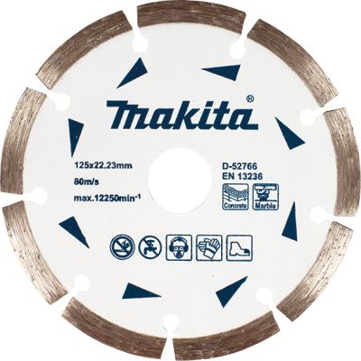 Алмазный круг 125×22,23×7 мм, для бетона, Makita D-52766