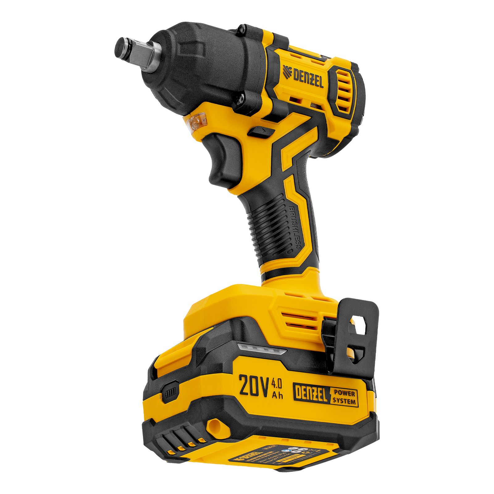 Гайковерт ударный аккумуляторный бесщет. CIWH-BL-20-500, Li-Ion, 20 В Denzel 26524