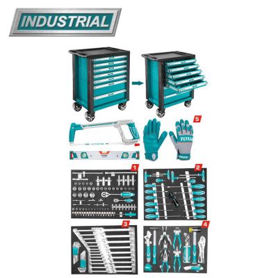 Набор инструментов 162 пр в тележке TOTAL THPTCS71621