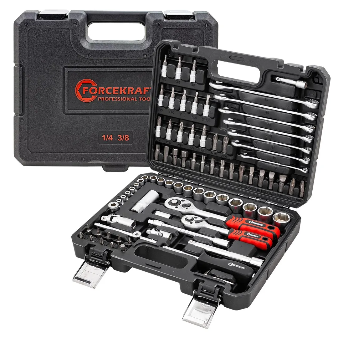 Набор инструментов 82 пр 1/4''&3/8'' 6-гр ForceKraft FK-4821-8