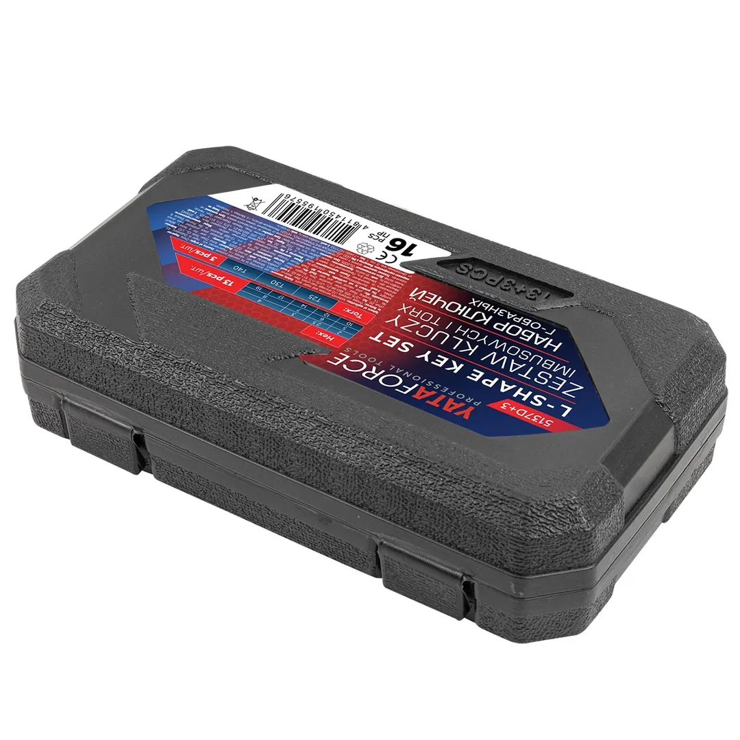 Набор Г-образных ключей HEX (6-гр) 2-19 мм, TORX T25, T30, T40 13+3 пр YATAFORCE YF-5137D+3