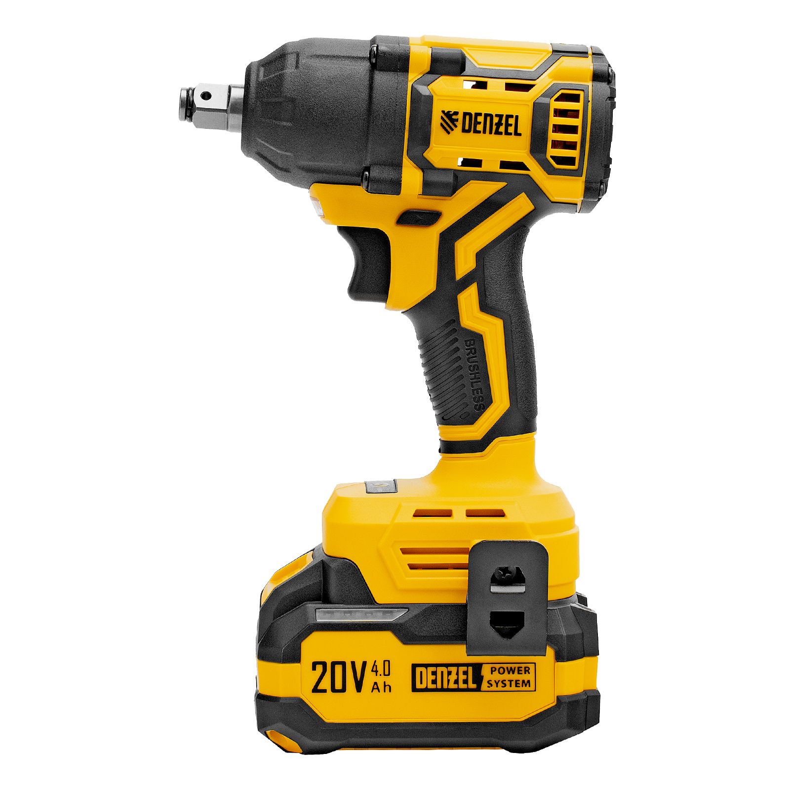 Гайковерт ударный аккумуляторный бесщет. CIWH-BL-20-500, Li-Ion, 20 В Denzel 26524