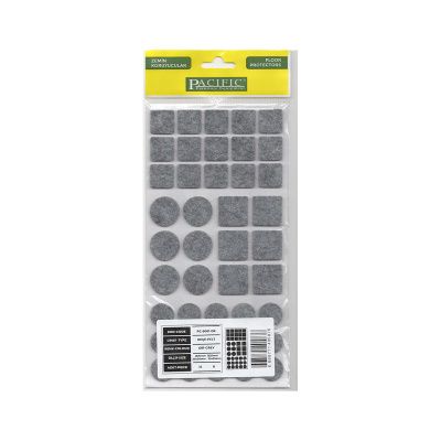 Подкладка самоприлипающая фетровая микс (d20, 20 х 20 - 15 штук d25, 25 х 25 - 6 штук) серая PC 6001 GR PACIFIC 110844
