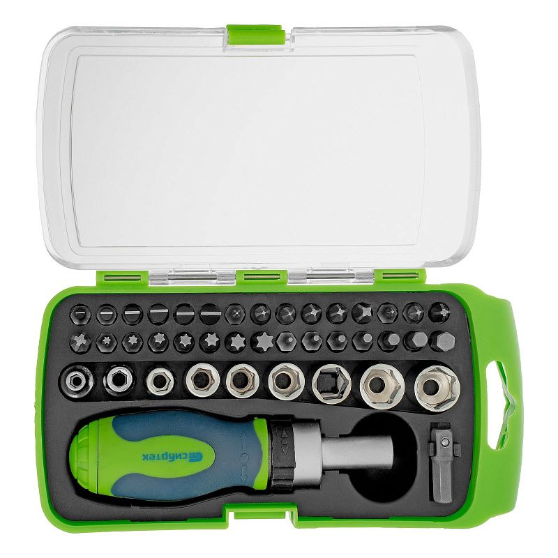 Отвертка реверсивная с набором бит PH, PZ, SL, HEX, Torx CrV 41 пр Сибртех 133587