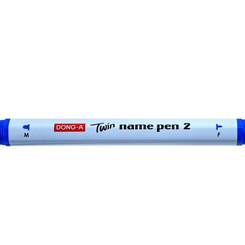 Маркер перманентный "Twin Name Pen", двусторонний, синий