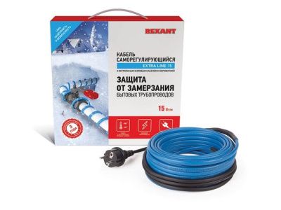 Греющий саморегулир. кабель на трубу 15MSR-PB 8M (8м/120Вт) REXANT 51-0619