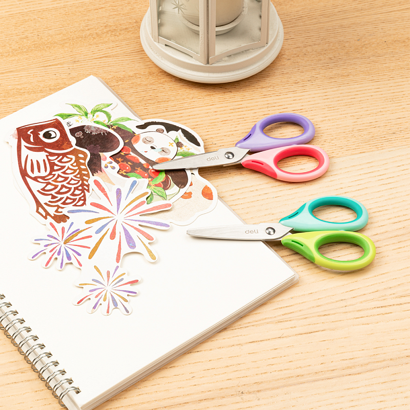 Ножницы "Deli 6068", 13.5 см, ассорти