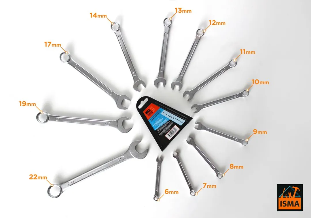 Набор ключей комбинированных 12 пр. 6-22 мм ISMA ISMA-5123