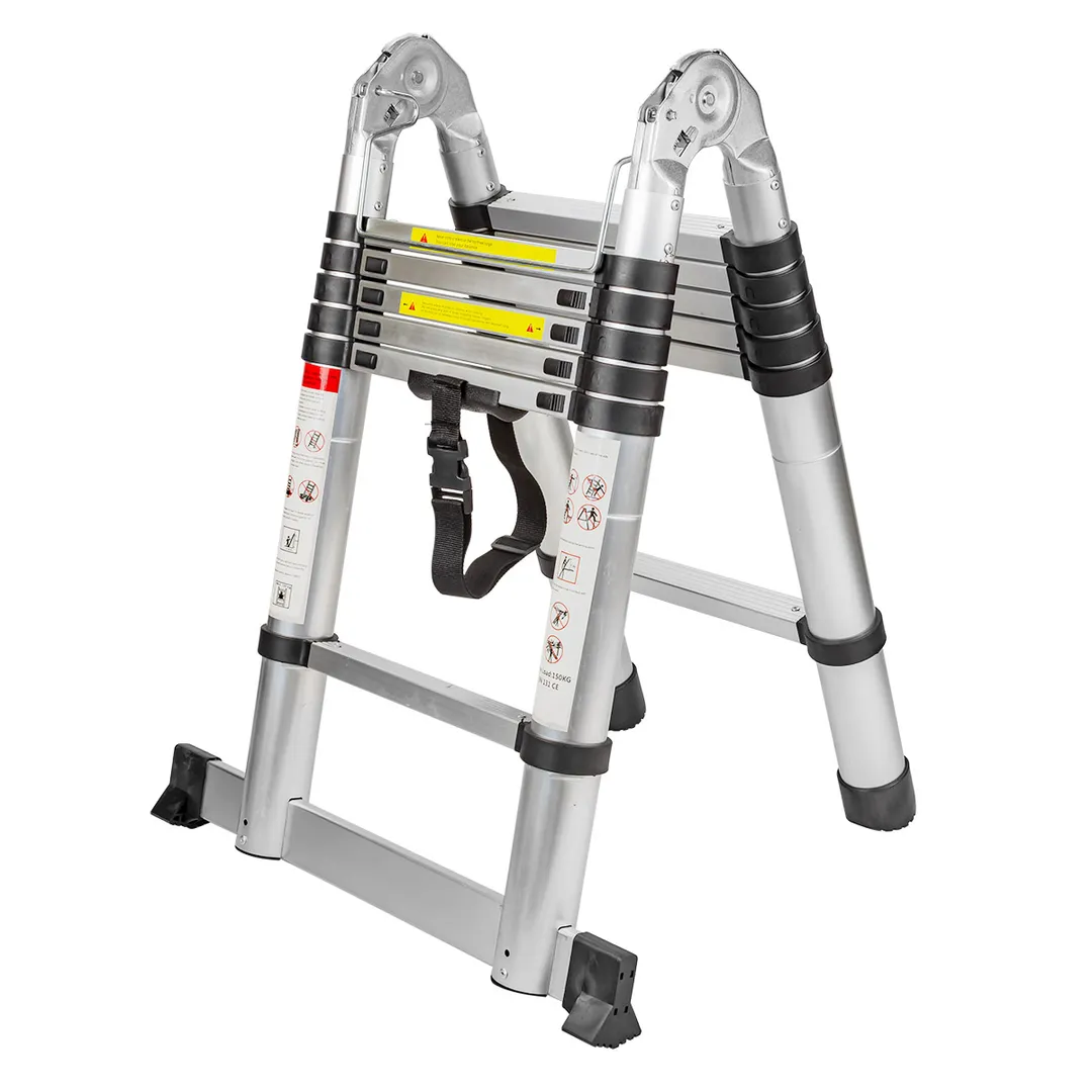 Лестница-стремянка телескопическая алюм. бытовая 1.9+1.9м, 6+6 ступ. Forsage F-UP190-M