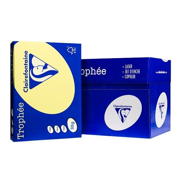 Бумага цветная "Trophée", А4, 500 листов, 80 г/м2, желтый нарцисс