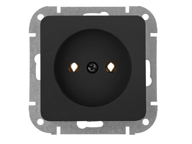 Розетка 1-ая, скрытая, б/з карбон, Аструм, Bylectrica РС16-1501карб