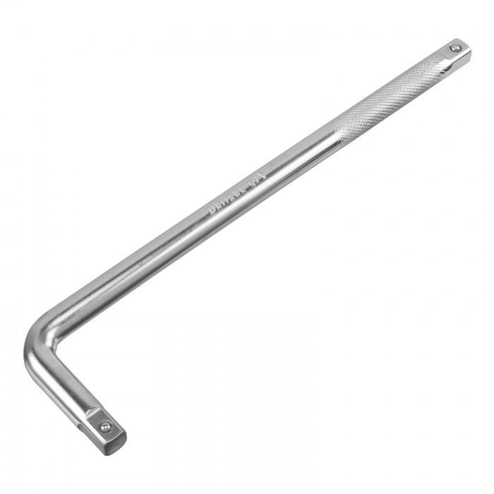 Вороток Г-образный, 300х75 мм, квадрат 1/2", CrV, матовый хром Denzel 14064