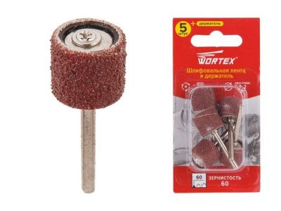 Шлифовальная лента 15 мм, раб. Ø 15 мм, Ø хвостовика 3.2 мм, зерно 60, 35000 об/мин WORTEX ETDB3215018
