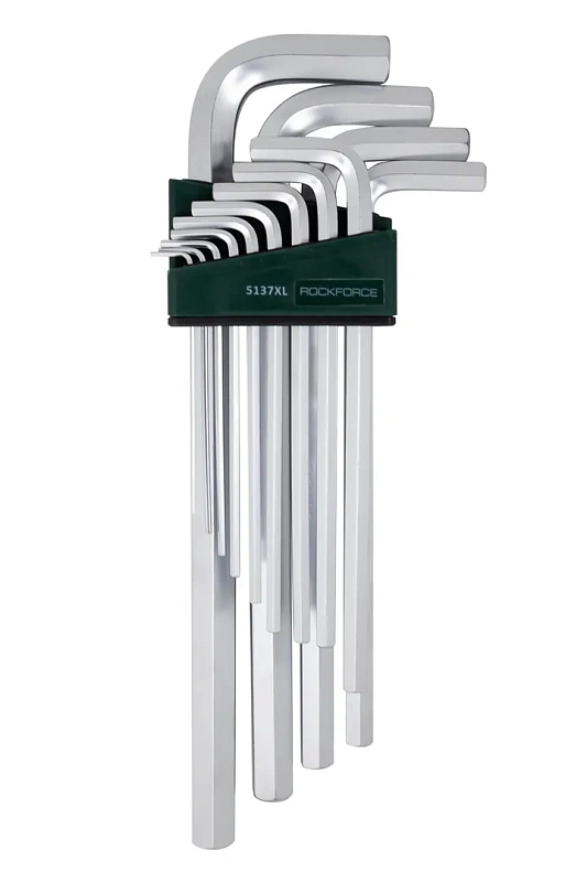 Набор ключей Г-обр. HEX экстра длинных 13 пр. 2-19 мм RockForce RF-5137XL