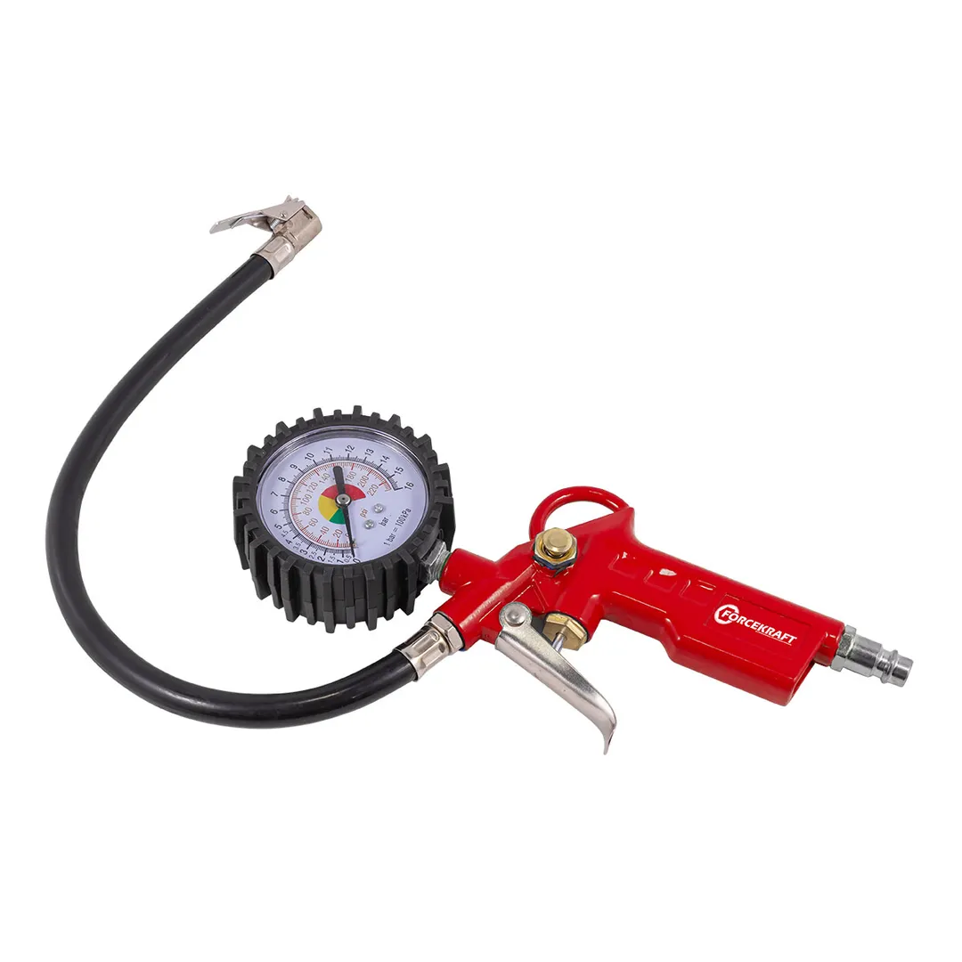 Пистолет для подкачки шин с аналоговым манометром ForceKraft FK-STG-05