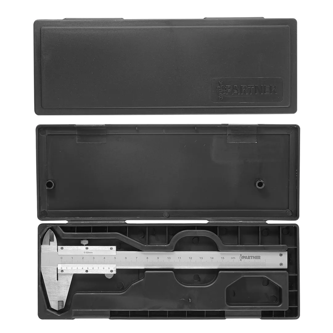 Штангенциркуль, 0-150 мм, 0.02 мм; внутр. Ø, наруж. Ø + глубиномер Partner PA-5096P1