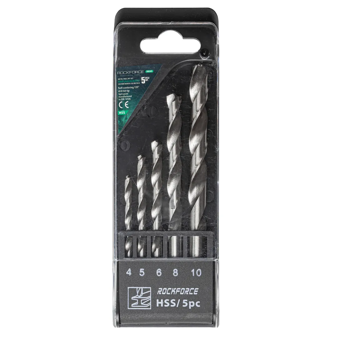 Набор сверл по металлу, 5пр.(4,5,6,8,10 мм RockForce RF-DBS05