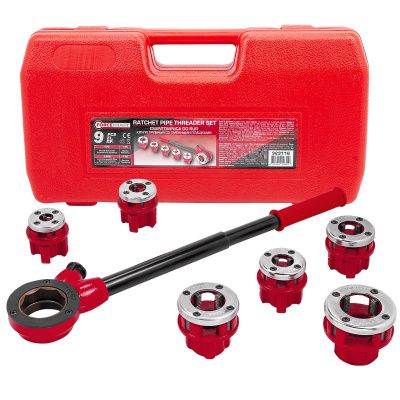 Клупп трубный со сменными плашками 9 пр. ForceKraft FK-323116